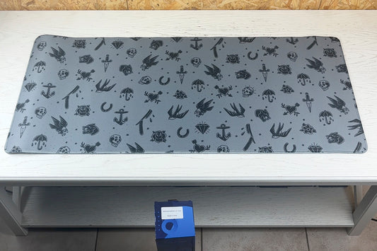 Americana Black on Grey Deskmat